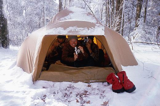 in the tent